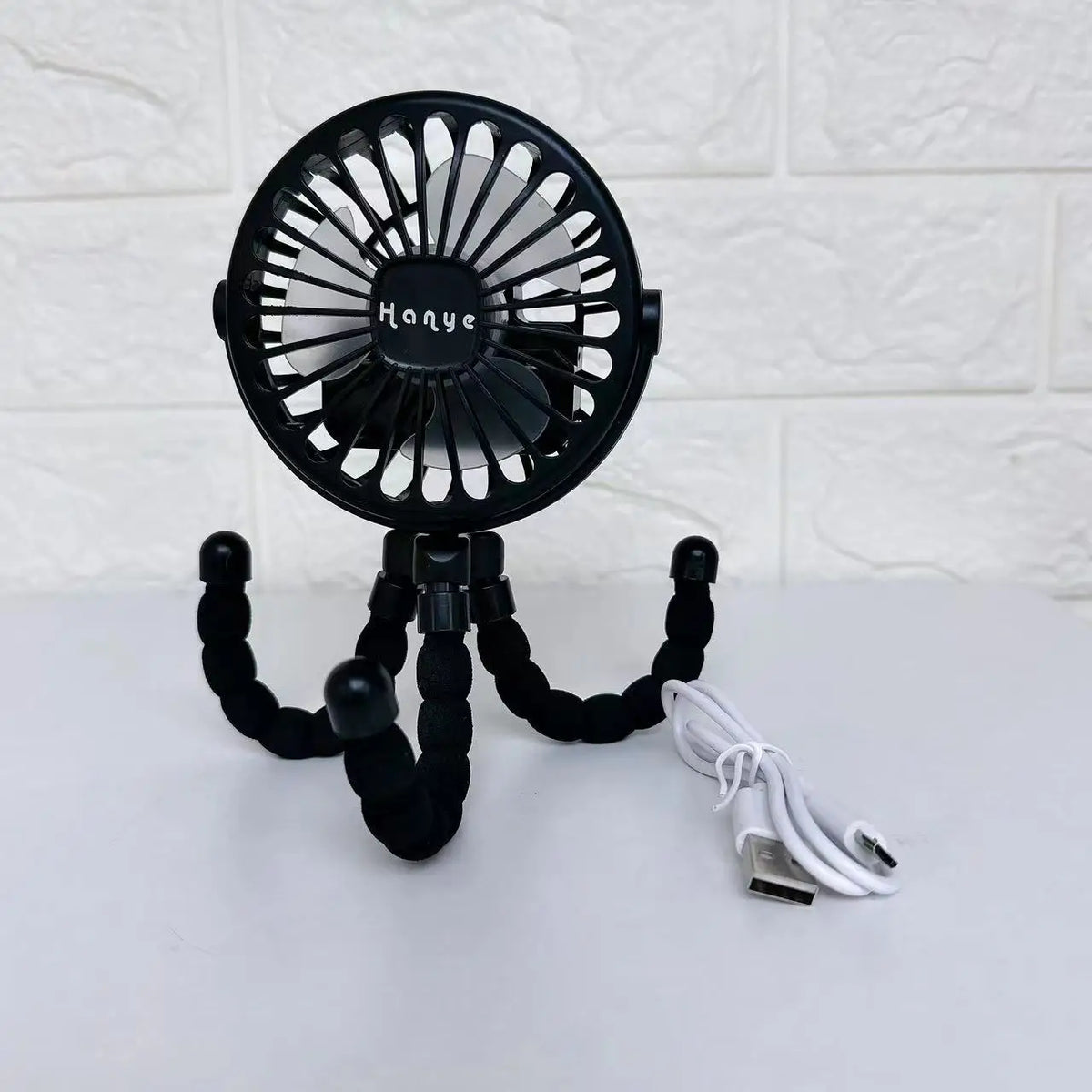 New Multifunctional Childrens Stroller Mini Fan Portable USB Charging Small Fan Mobile Phone Holder Outdoor Handheld Octopus Fan