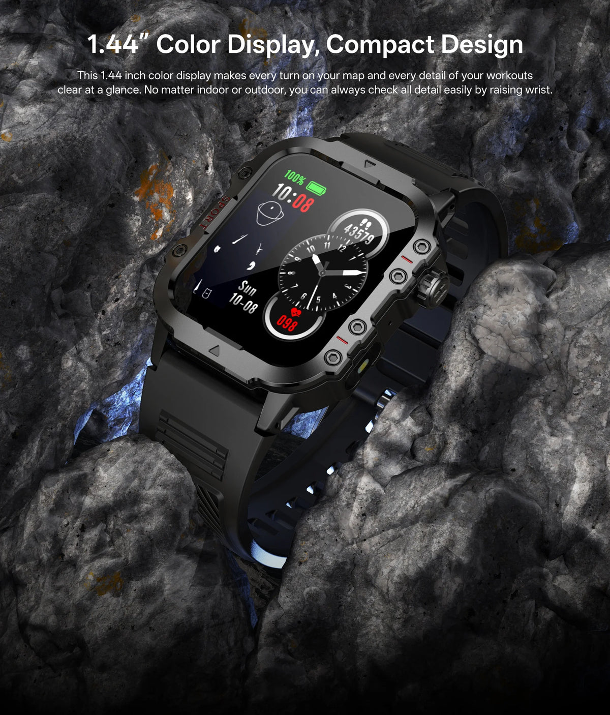 2024 Smart Watch Android Phone 1.44'' Inch Color Screen Bluetooth Call Blood Oxygen/Pressure Monitoring Smart Watch Women Men