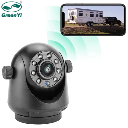 GreenYi 5G WiFi Magnetic Hitch Wireless Rear View Camera Night Vision Rechargeable for Trailer RV Truck for iPhone Android